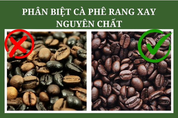 phân biệt cà phê hạt nguyên chất