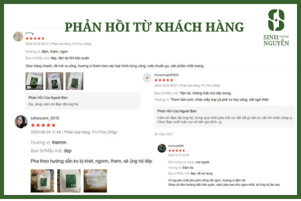 Phản hồi về cà phê chất lượng cao