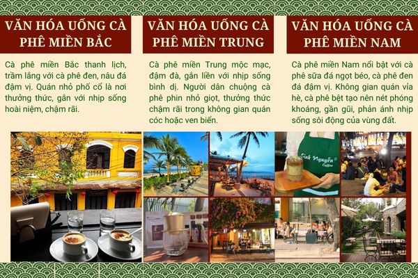 Văn hóa uống cà phê 3 miền bắc Trung Nam